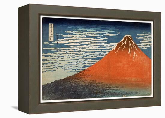 Fuji; Mountains in Clear Weather; 1831; from the Series '36 Views of Mt. Fuji' (Hand Coloured Wood-Katsushika Hokusai-Framed Premier Image Canvas