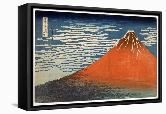 Fuji; Mountains in Clear Weather; 1831; from the Series '36 Views of Mt. Fuji' (Hand Coloured Wood-Katsushika Hokusai-Framed Premier Image Canvas