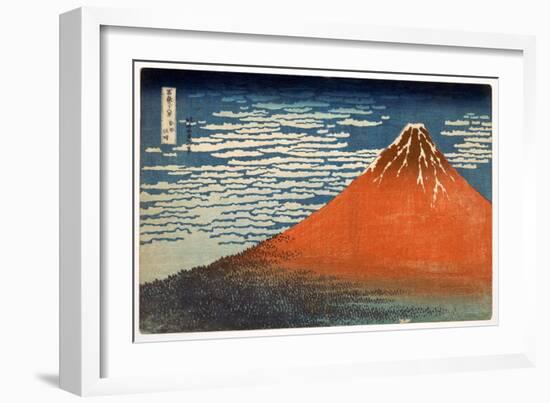 Fuji; Mountains in Clear Weather; 1831; from the Series '36 Views of Mt. Fuji' (Hand Coloured Wood-Katsushika Hokusai-Framed Giclee Print