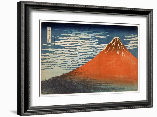 Fuji; Mountains in Clear Weather; 1831; from the Series '36 Views of Mt. Fuji' (Hand Coloured Wood-Katsushika Hokusai-Framed Giclee Print