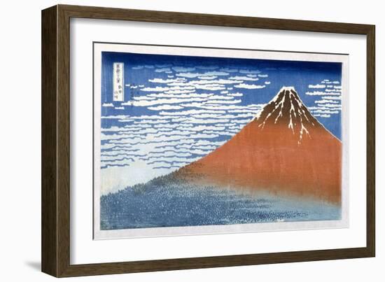 Fuji, Mountains in Clear Weather, 1831, from the Series '36 Views of Mt. Fuji' Hokusai, Katsushika-Katsushika Hokusai-Framed Giclee Print