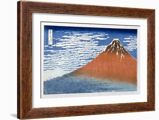 Fuji, Mountains in Clear Weather, 1831, from the Series '36 Views of Mt. Fuji' Hokusai, Katsushika-Katsushika Hokusai-Framed Giclee Print