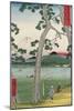 Fuji on the Left of the Tokaido Road, from 'Thirty Six Views of Mount Fuji'-Ando Hiroshige-Mounted Giclee Print