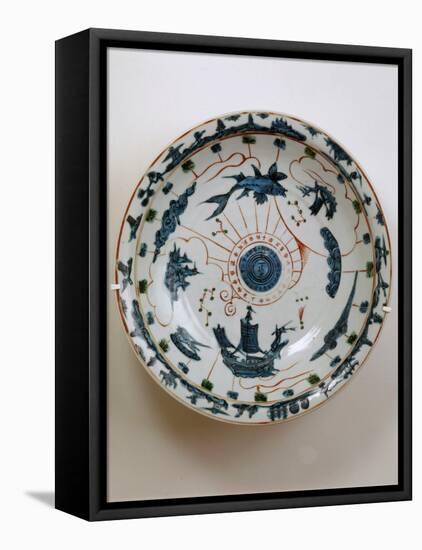 Fujian Plate with Maritime Motif, Swatow Porcelain,1573-1620, Ming Dynasty-null-Framed Premier Image Canvas