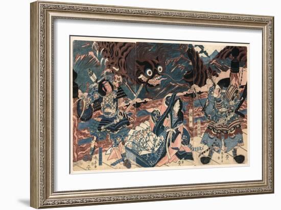 Fujiwara No Hidesato No Mukade Taiji-Kubo Shunman-Framed Giclee Print