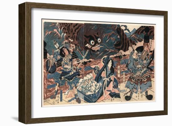 Fujiwara No Hidesato No Mukade Taiji-Kubo Shunman-Framed Giclee Print