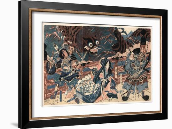 Fujiwara No Hidesato No Mukade Taiji-Kubo Shunman-Framed Giclee Print