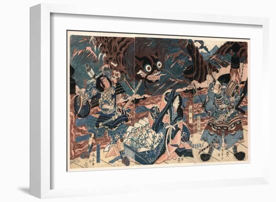 Fujiwara No Hidesato No Mukade Taiji-Kubo Shunman-Framed Giclee Print