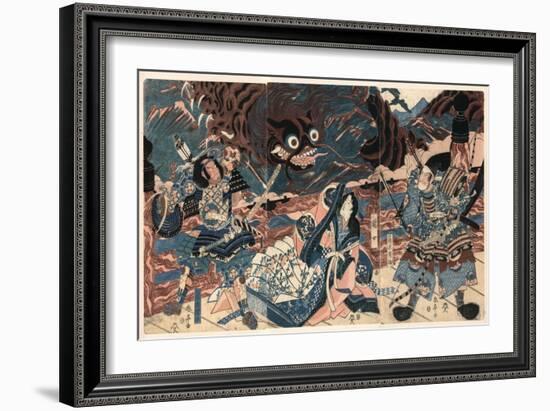 Fujiwara No Hidesato No Mukade Taiji-Kubo Shunman-Framed Giclee Print