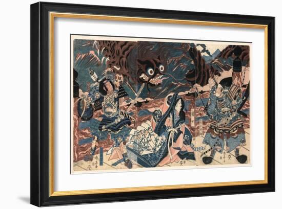 Fujiwara No Hidesato No Mukade Taiji-Kubo Shunman-Framed Giclee Print