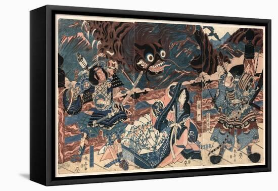 Fujiwara No Hidesato No Mukade Taiji-Kubo Shunman-Framed Premier Image Canvas