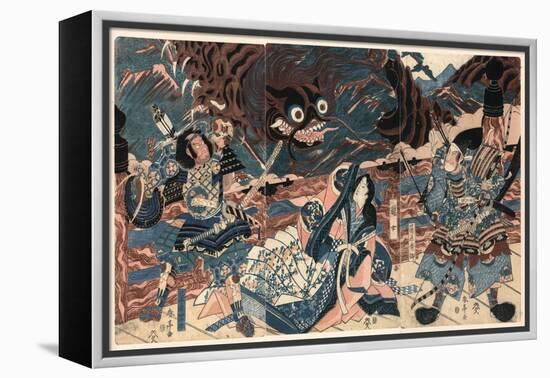 Fujiwara No Hidesato No Mukade Taiji-Kubo Shunman-Framed Premier Image Canvas