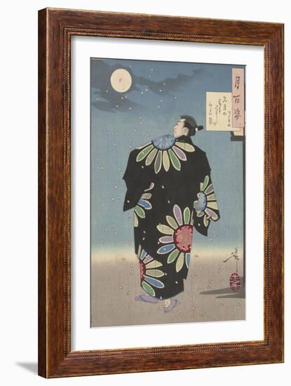 Fukami Jikyu in moonlight,1887-Tsukioka Yoshitoshi-Framed Giclee Print