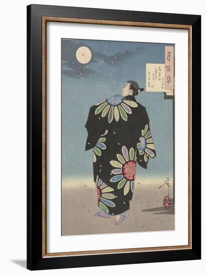 Fukami Jikyu in moonlight,1887-Tsukioka Yoshitoshi-Framed Giclee Print