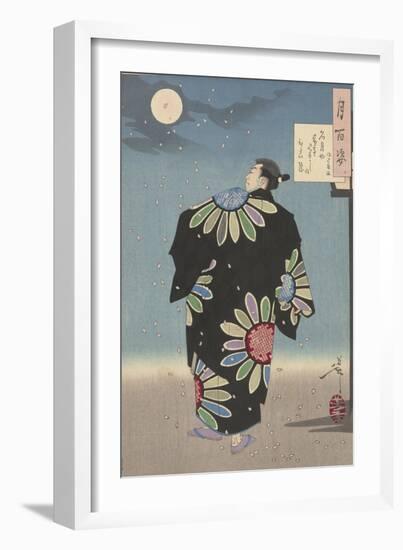 Fukami Jikyu in moonlight,1887-Tsukioka Yoshitoshi-Framed Giclee Print