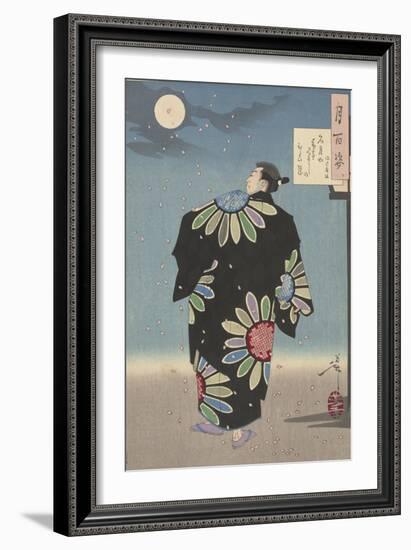 Fukami Jikyu in moonlight,1887-Tsukioka Yoshitoshi-Framed Giclee Print