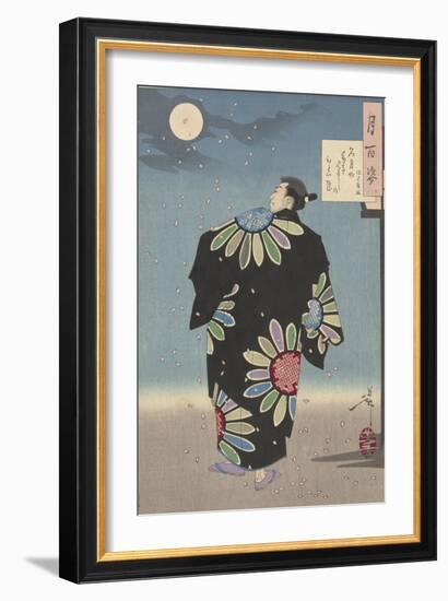 Fukami Jikyu in moonlight,1887-Tsukioka Yoshitoshi-Framed Giclee Print