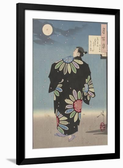 Fukami Jikyu in moonlight,1887-Tsukioka Yoshitoshi-Framed Giclee Print