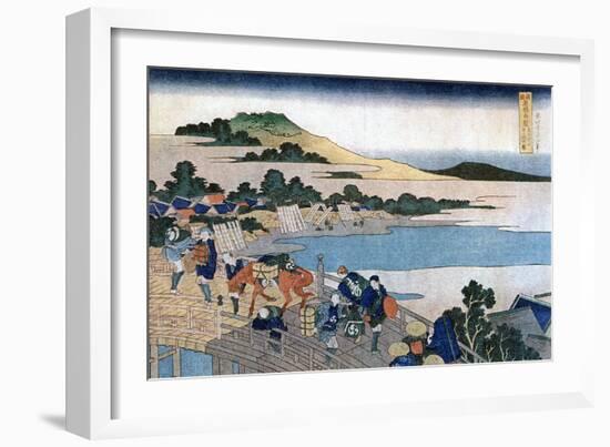 Fukui Bridge, Province of Echizen, C1785-1849-Katsushika Hokusai-Framed Giclee Print