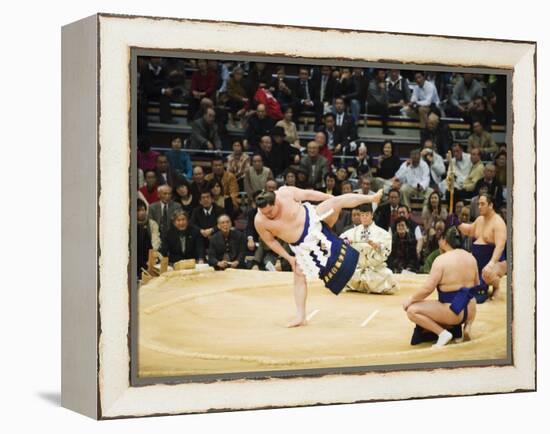 Fukuoka Sumo Competition, Entering the Ring Ceremony, Kyushu Basho, Fukuoka City, Kyushu, Japan-Christian Kober-Framed Premier Image Canvas