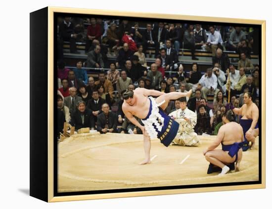 Fukuoka Sumo Competition, Entering the Ring Ceremony, Kyushu Basho, Fukuoka City, Kyushu, Japan-Christian Kober-Framed Premier Image Canvas