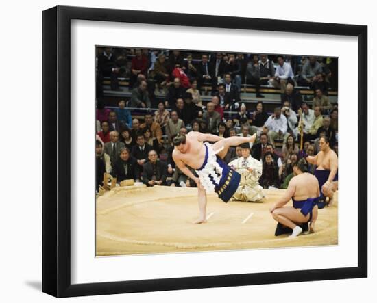 Fukuoka Sumo Competition, Entering the Ring Ceremony, Kyushu Basho, Fukuoka City, Kyushu, Japan-Christian Kober-Framed Photographic Print