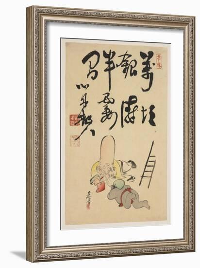 Fukurokuju and Daikoku Gods-Shibata Zeshin-Framed Giclee Print