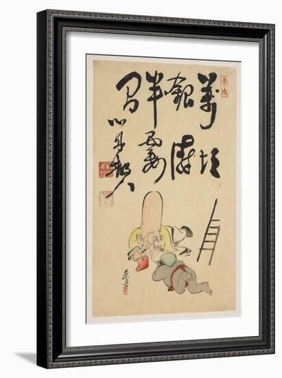 Fukurokuju and Daikoku Gods-Shibata Zeshin-Framed Giclee Print