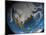 Ful Earth Showing Simulated Clouds Over North America-Stocktrek Images-Mounted Photographic Print