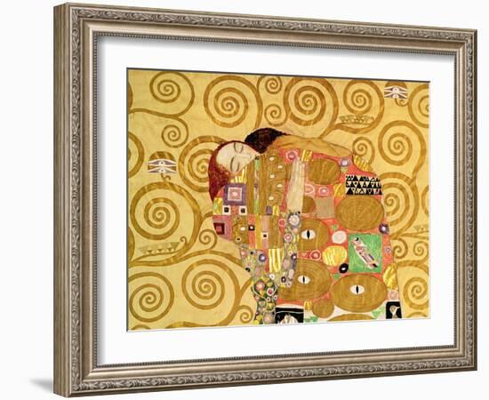 Fulfillment, Stoclet Frieze, c.1909 (detail)-Gustav Klimt-Framed Giclee Print