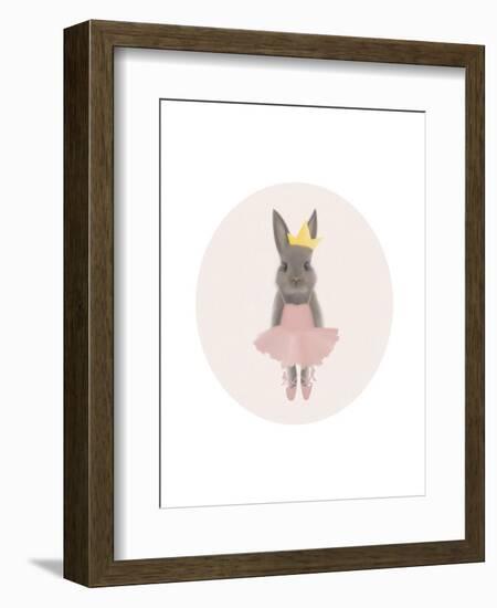 Full Body Ballet Bunny with circle-Leah Straatsma-Framed Art Print