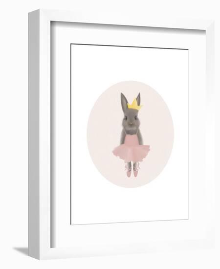 Full Body Ballet Bunny with circle-Leah Straatsma-Framed Art Print