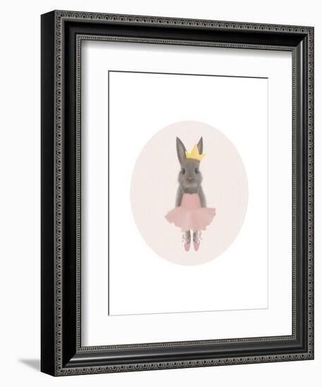 Full Body Ballet Bunny with circle-Leah Straatsma-Framed Art Print