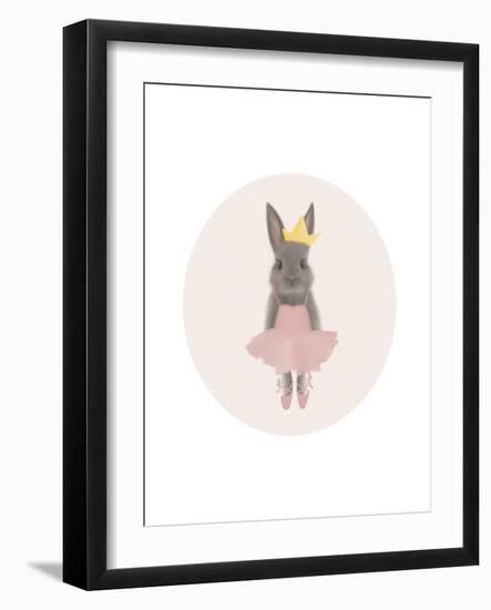 Full Body Ballet Bunny with circle-Leah Straatsma-Framed Art Print