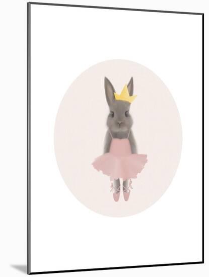 Full Body Ballet Bunny with circle-Leah Straatsma-Mounted Art Print