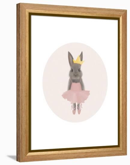 Full Body Ballet Bunny with circle-Leah Straatsma-Framed Stretched Canvas