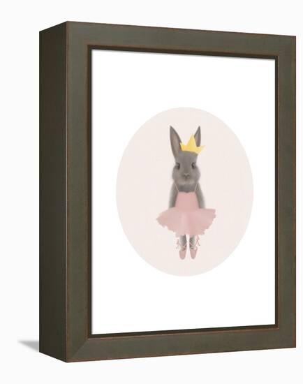 Full Body Ballet Bunny with circle-Leah Straatsma-Framed Stretched Canvas