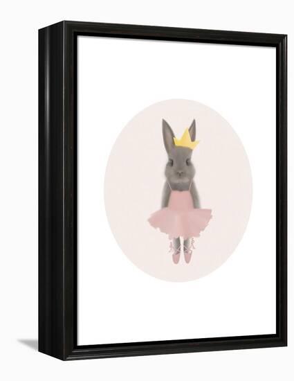 Full Body Ballet Bunny with circle-Leah Straatsma-Framed Stretched Canvas