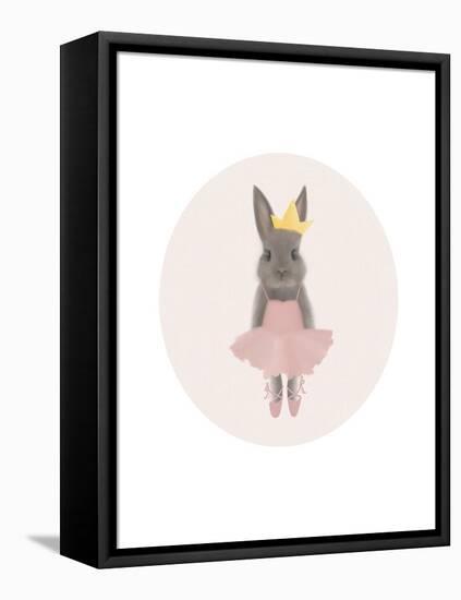 Full Body Ballet Bunny with circle-Leah Straatsma-Framed Stretched Canvas