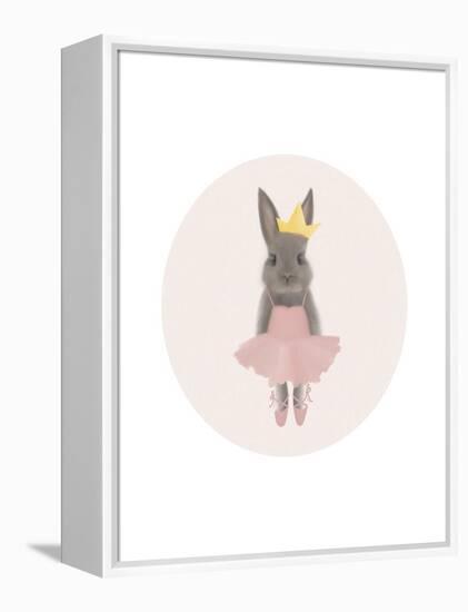 Full Body Ballet Bunny with circle-Leah Straatsma-Framed Stretched Canvas