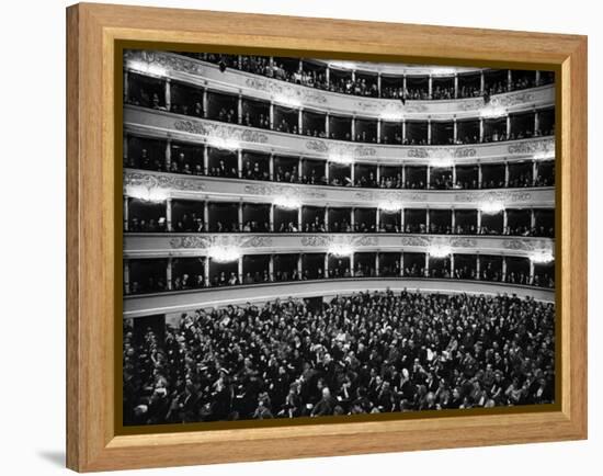 Full Capacity Audience at La Scala Opera House During a Performance Conducted by Antonio Pedrotti-Alfred Eisenstaedt-Framed Premier Image Canvas