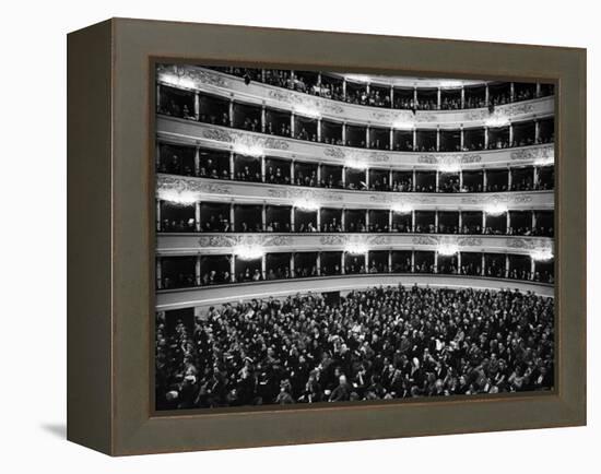 Full Capacity Audience at La Scala Opera House During a Performance Conducted by Antonio Pedrotti-Alfred Eisenstaedt-Framed Premier Image Canvas