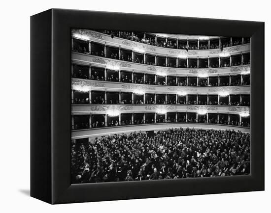 Full Capacity Audience at La Scala Opera House During a Performance Conducted by Antonio Pedrotti-Alfred Eisenstaedt-Framed Premier Image Canvas