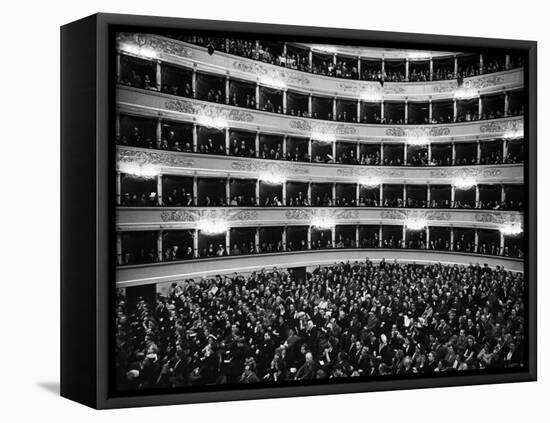 Full Capacity Audience at La Scala Opera House During a Performance Conducted by Antonio Pedrotti-Alfred Eisenstaedt-Framed Premier Image Canvas