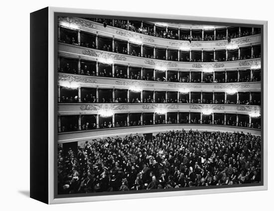 Full Capacity Audience at La Scala Opera House During a Performance Conducted by Antonio Pedrotti-Alfred Eisenstaedt-Framed Premier Image Canvas