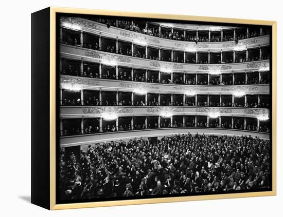 Full Capacity Audience at La Scala Opera House During a Performance Conducted by Antonio Pedrotti-Alfred Eisenstaedt-Framed Premier Image Canvas