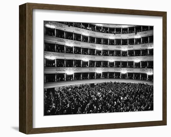 Full Capacity Audience at La Scala Opera House During a Performance Conducted by Antonio Pedrotti-Alfred Eisenstaedt-Framed Photographic Print