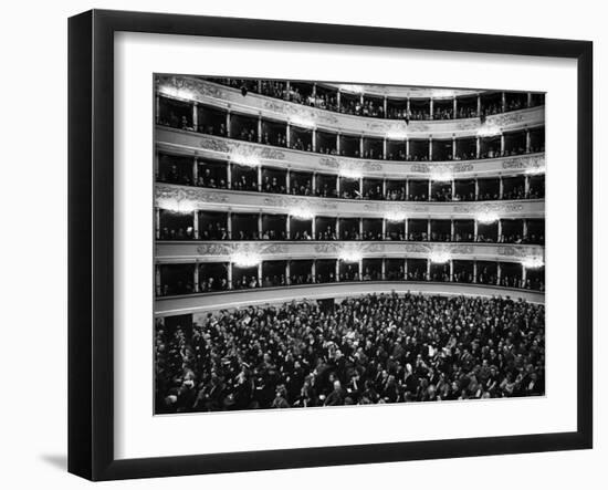 Full Capacity Audience at La Scala Opera House During a Performance Conducted by Antonio Pedrotti-Alfred Eisenstaedt-Framed Photographic Print