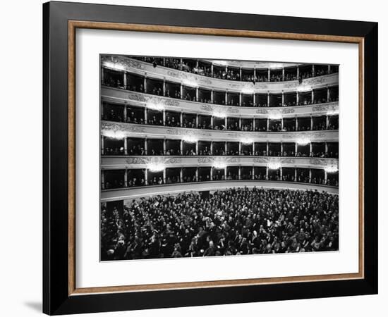 Full Capacity Audience at La Scala Opera House During a Performance Conducted by Antonio Pedrotti-Alfred Eisenstaedt-Framed Photographic Print