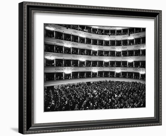 Full Capacity Audience at La Scala Opera House During a Performance Conducted by Antonio Pedrotti-Alfred Eisenstaedt-Framed Photographic Print